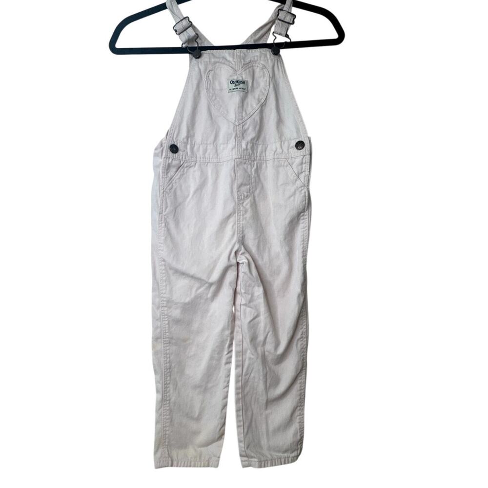 OshKosh B'gosh Pink Denim Heart Pocket Overalls - Toddler Girl Size 5T